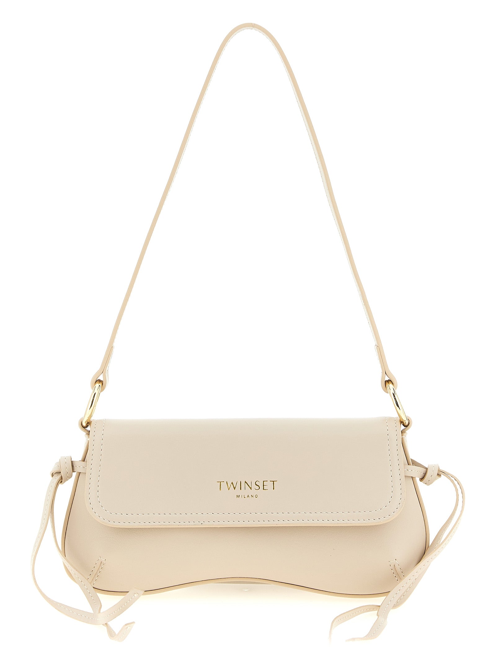 Leather shoulder bag Beige