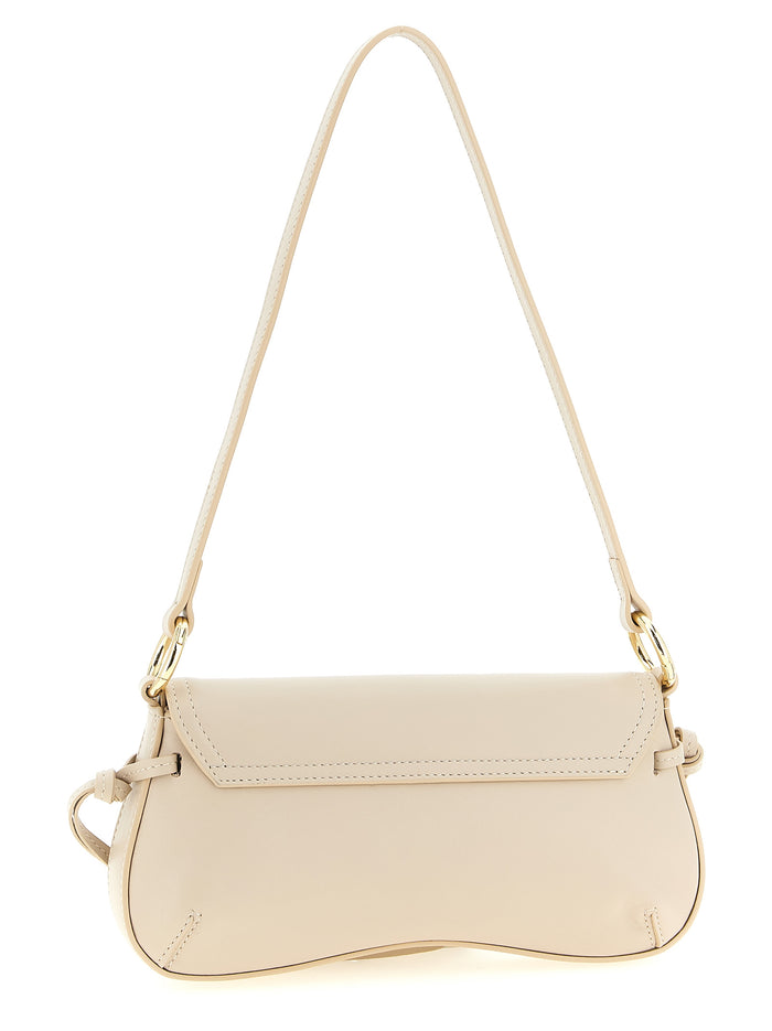 Leather shoulder bag Beige