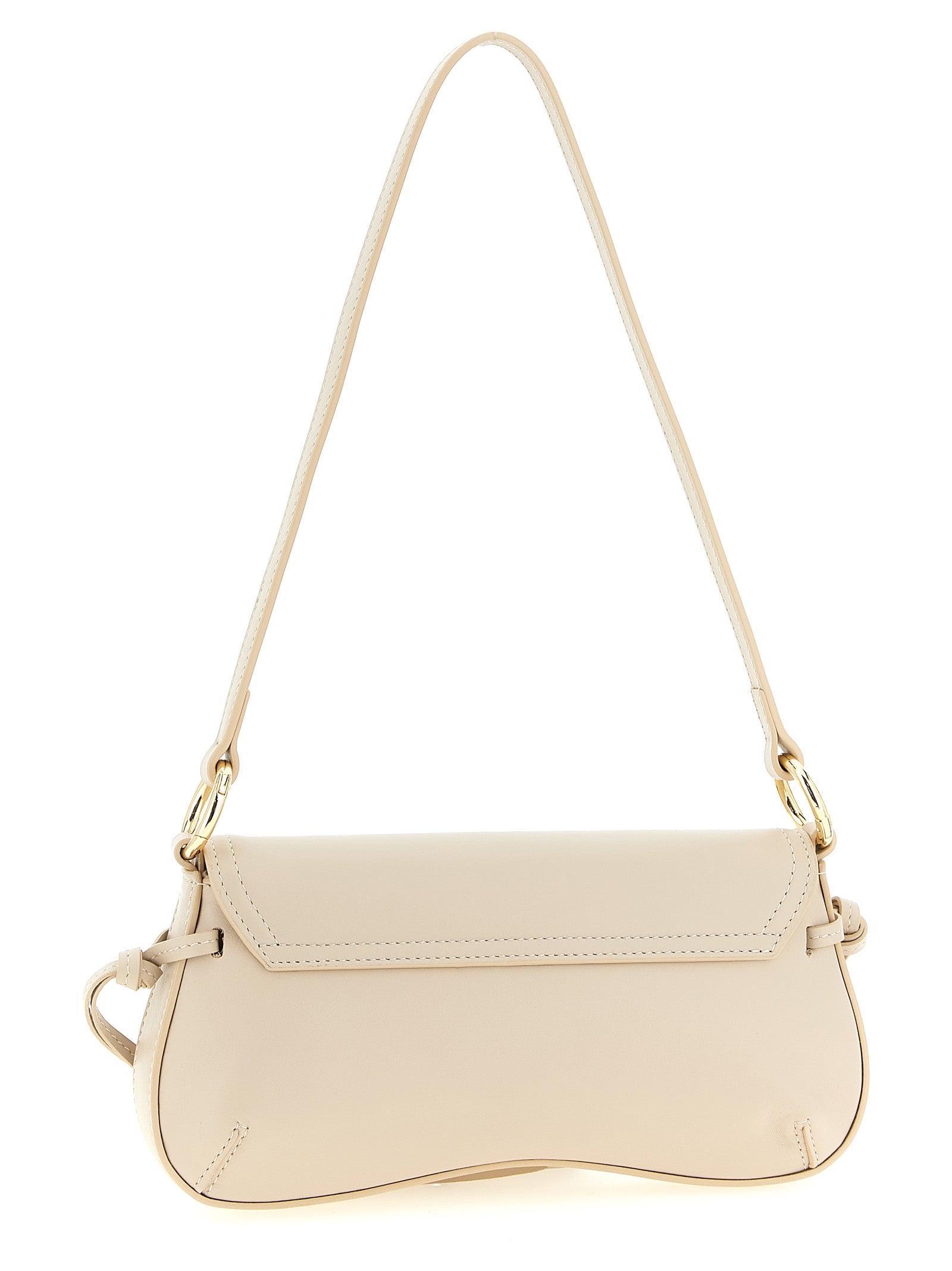 Leather shoulder bag Beige