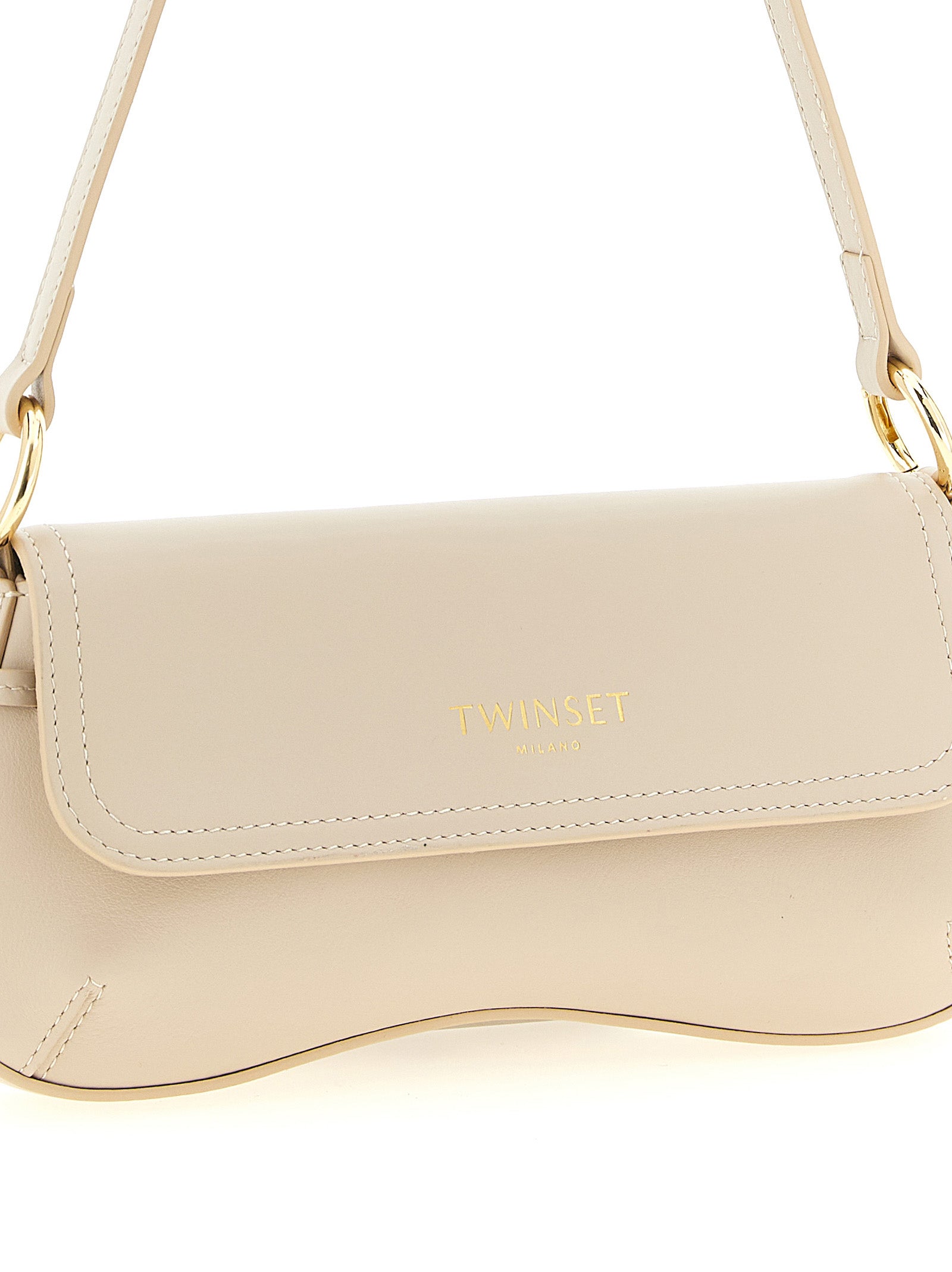 Leather shoulder bag Beige