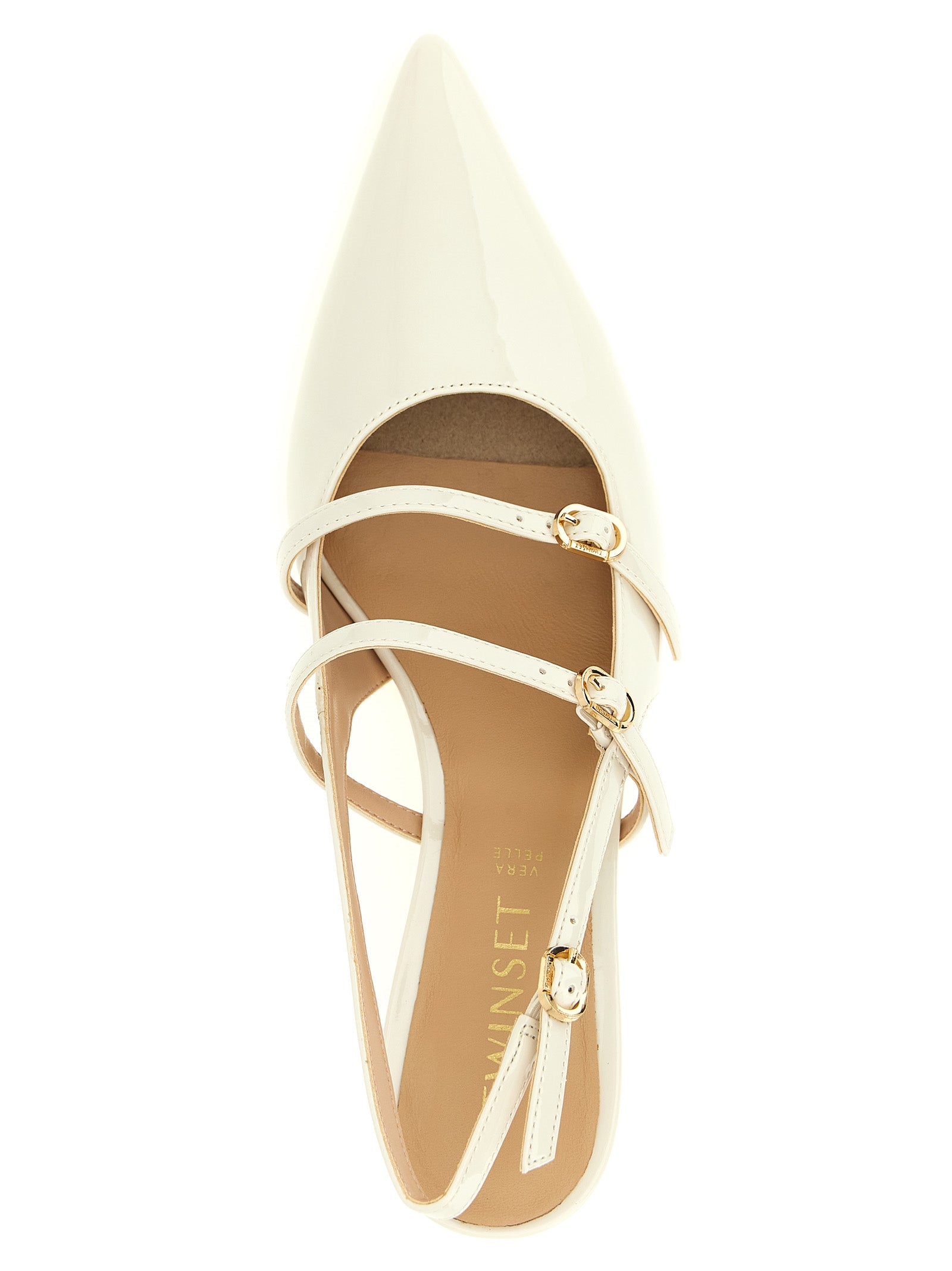 Patent leather slingback White Polyurethane Pumps