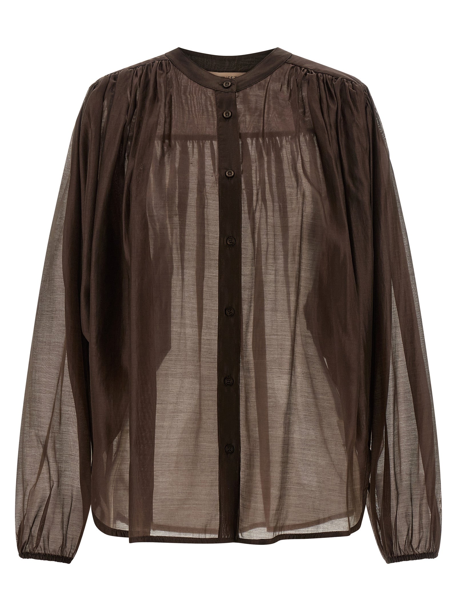 Voile shirt Brown Lycra Shirt, Blouse