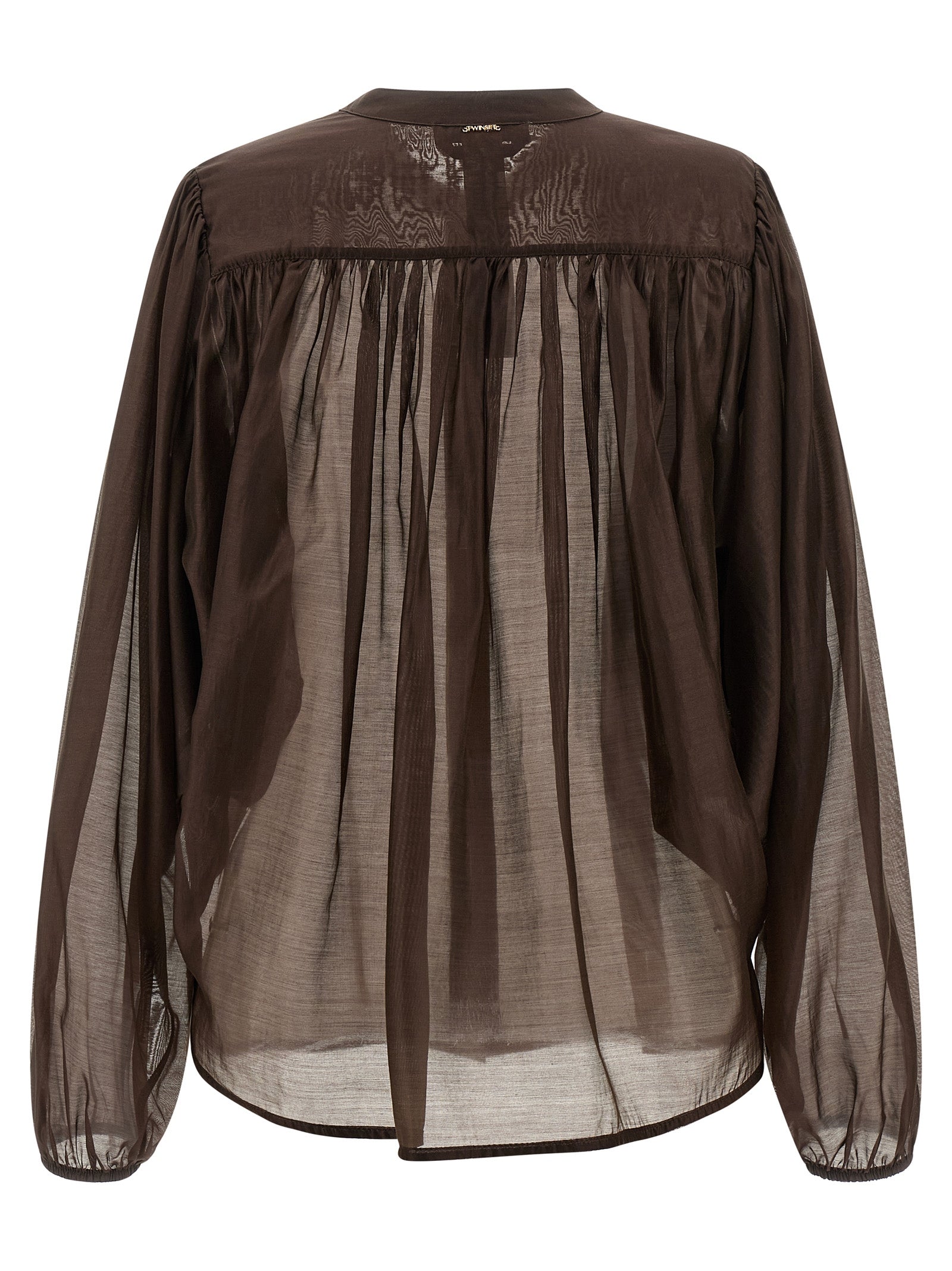 Voile shirt Brown Lycra Shirt, Blouse