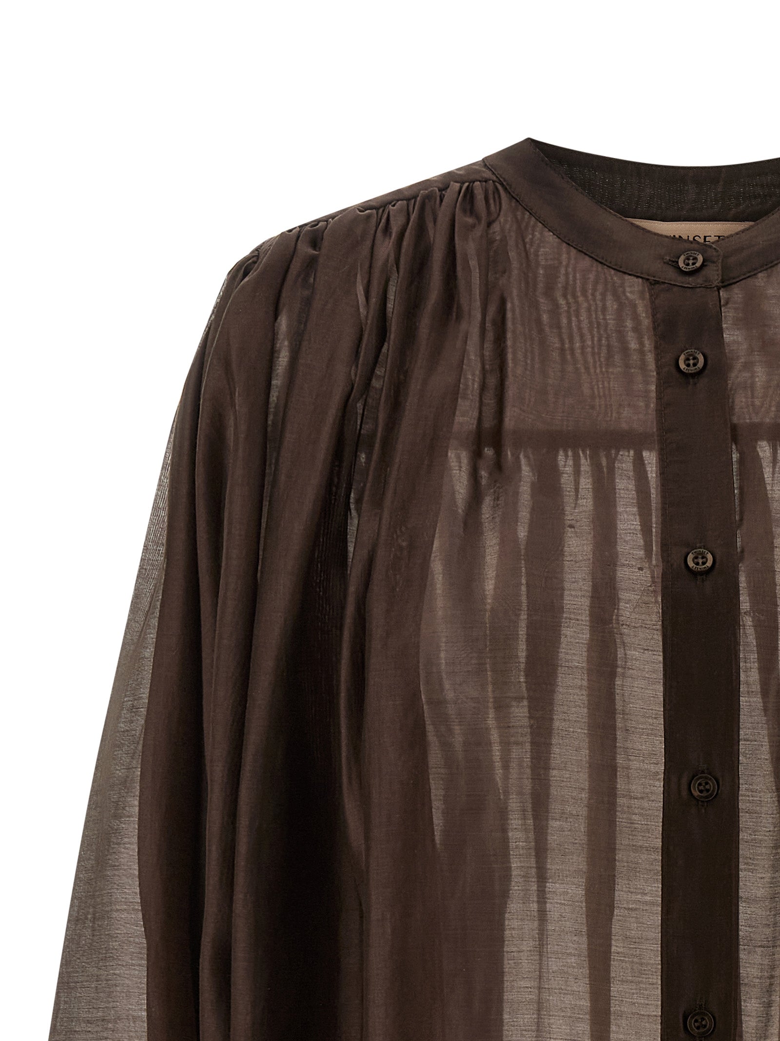 Voile shirt Brown Lycra Shirt, Blouse