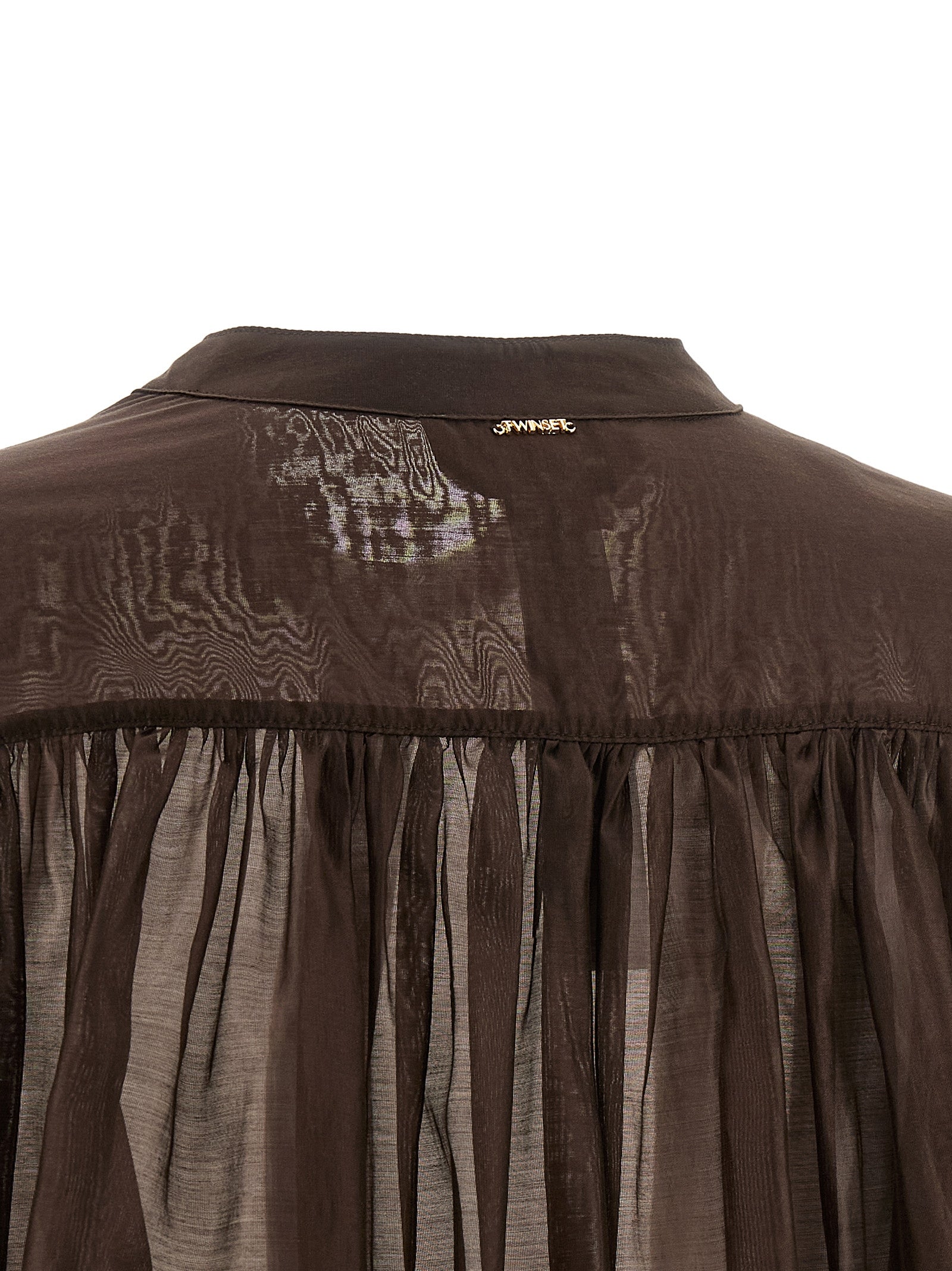 Voile shirt Brown Lycra Shirt, Blouse