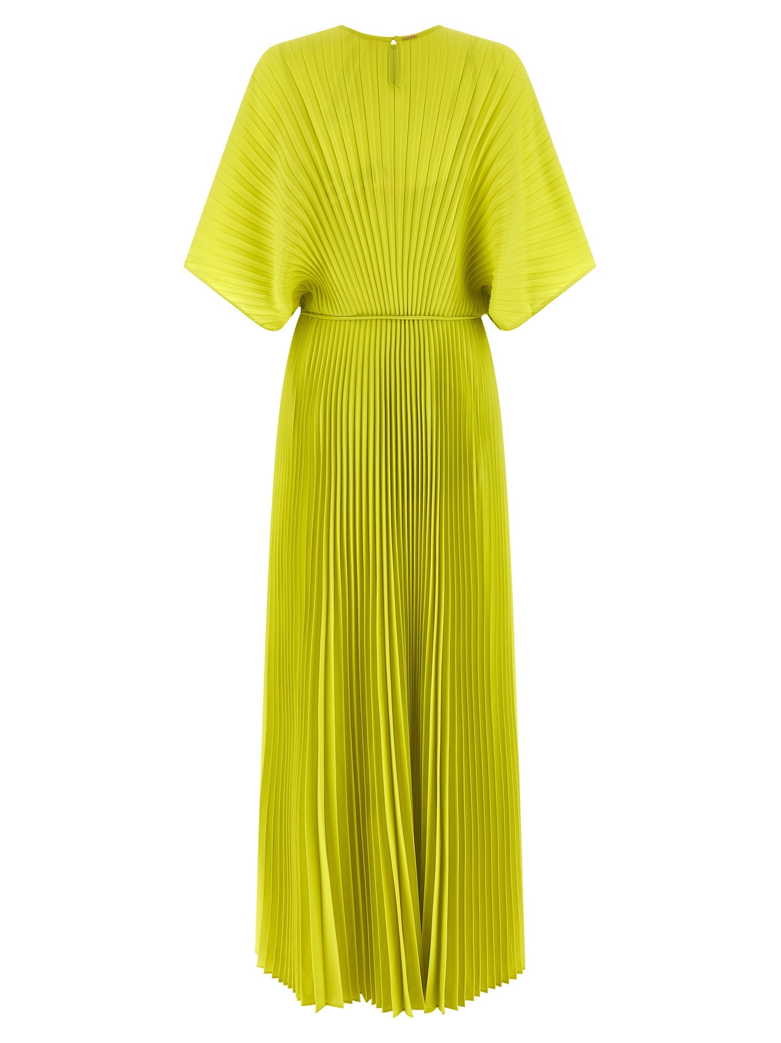 Pleated Dress Green Polyester