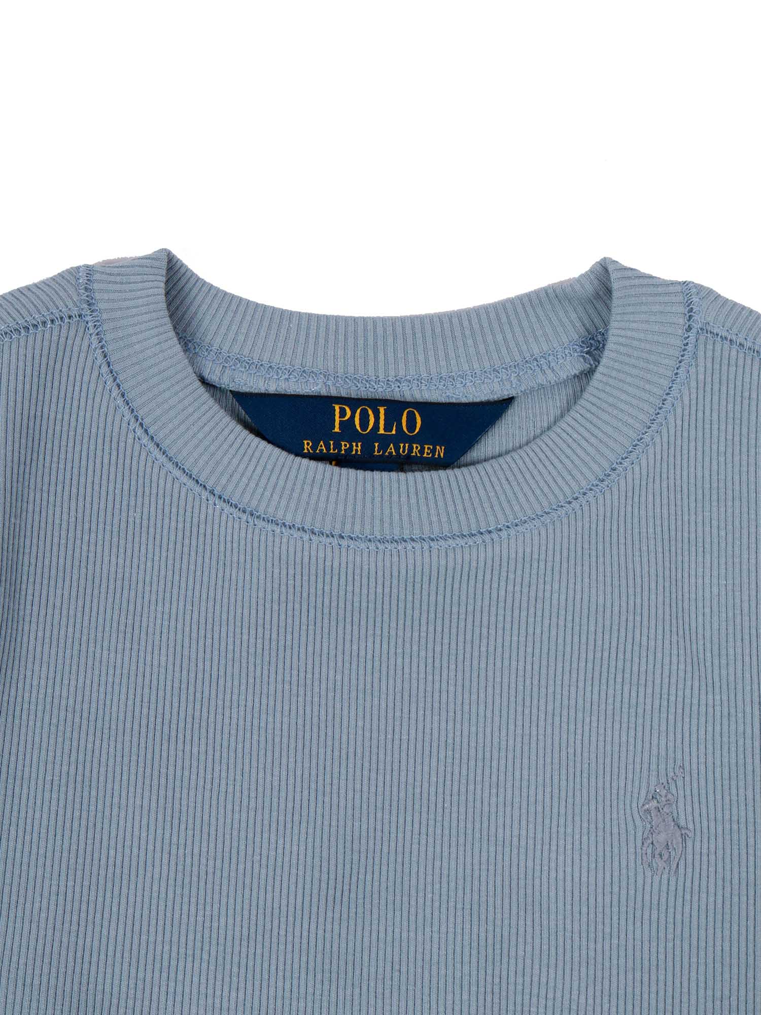 KNIT-T-SHIRT Blue Cotton Elastane Short Sleeves T-shirt