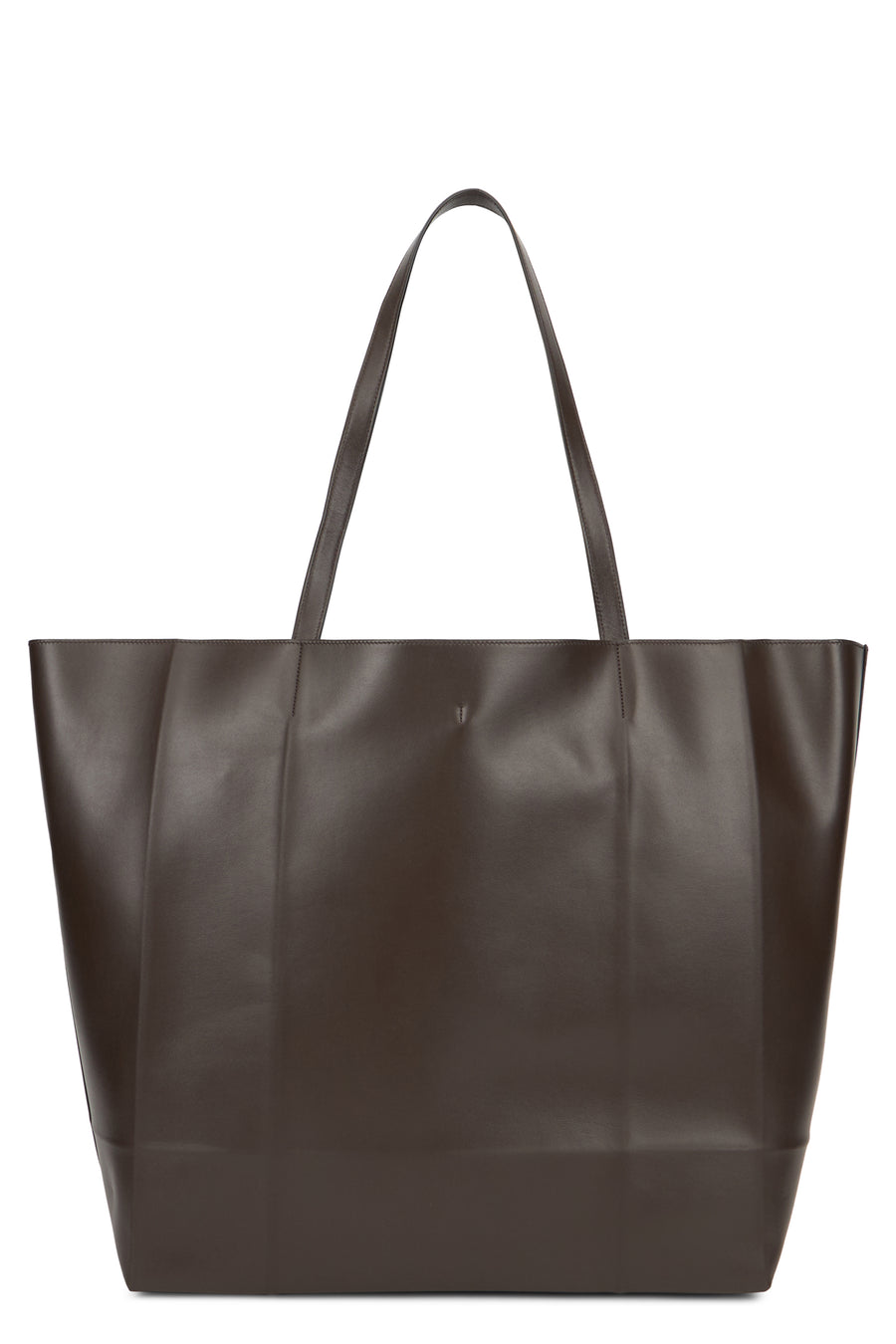 Leather Tote Bag Dark Brown Calfskin