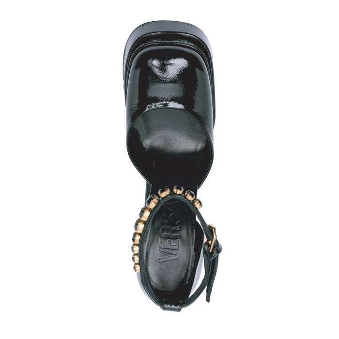 Leather Platform Sandals Black Calf