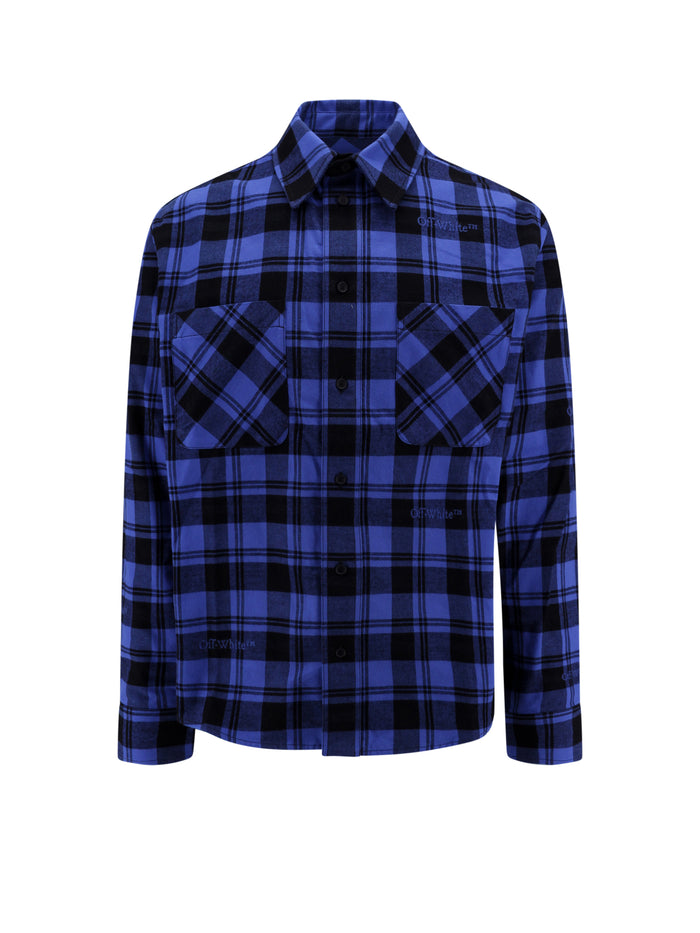Off White Shirts Blue 100 % Cotone
