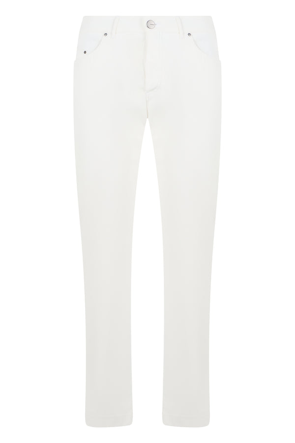 Trousers White Cotton Blend Chinos