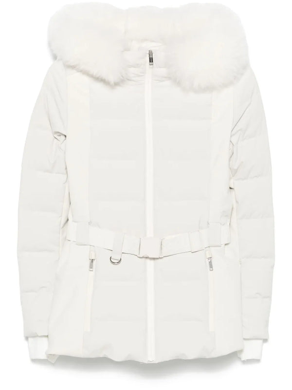 Yves Salomon Outer: Polyester 85% down jacket in white