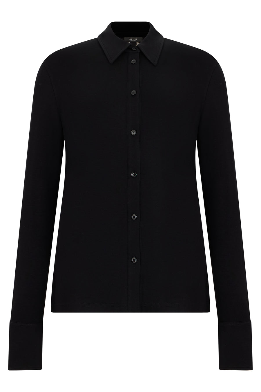 Long-Sleeved Viscose Shirt Black