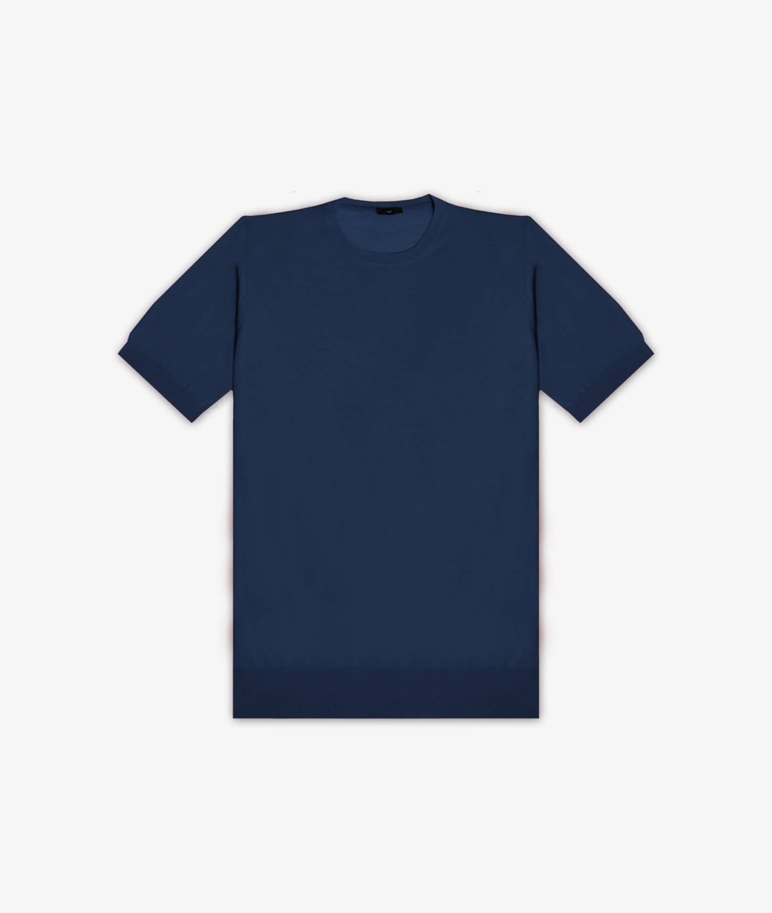 Wool T-Shirt Mentone Navy Round Neck