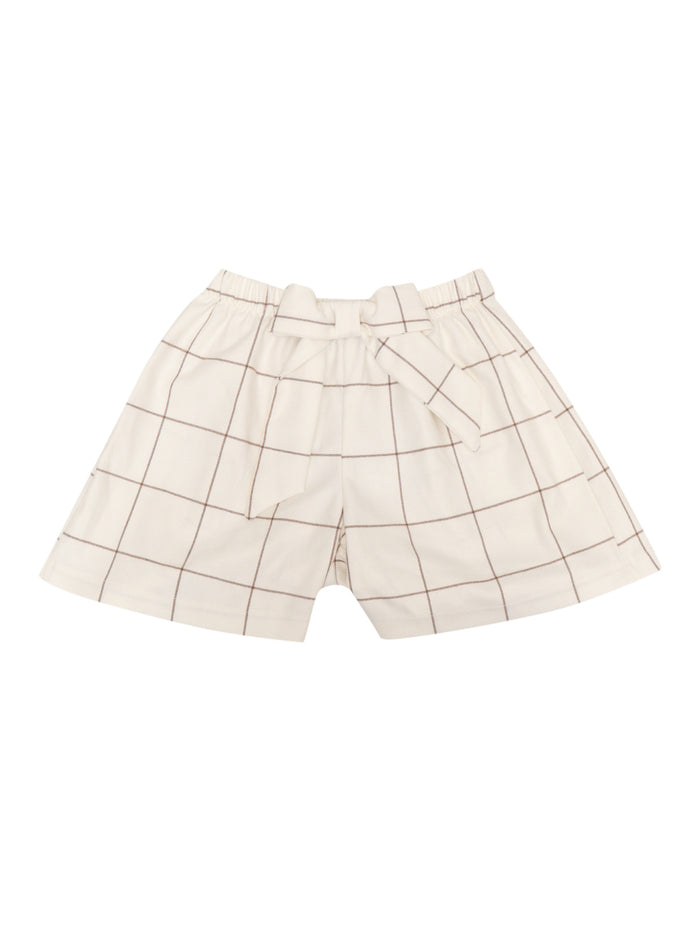 Checked Short Cream-Beige Color