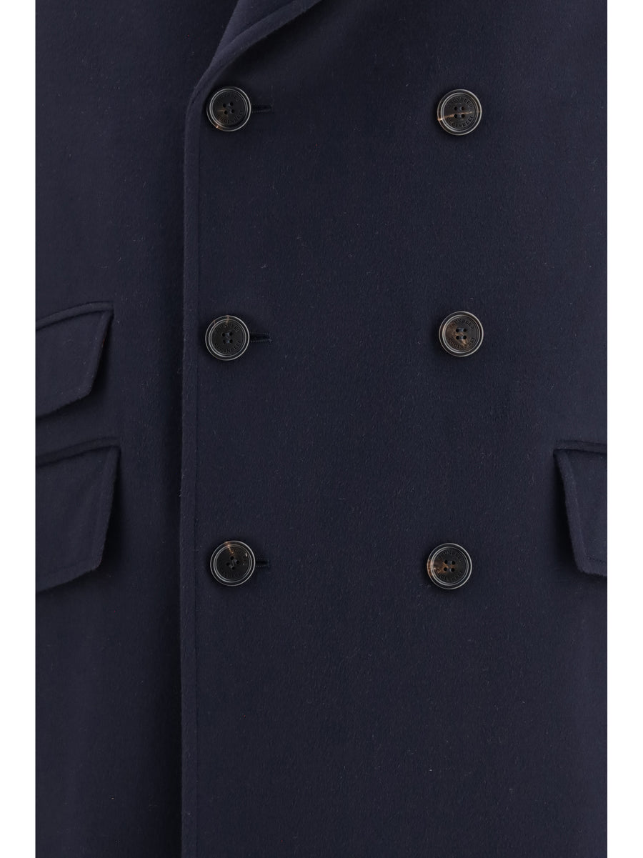 Coat Double-Breasted Wool Navy Merino Jacket