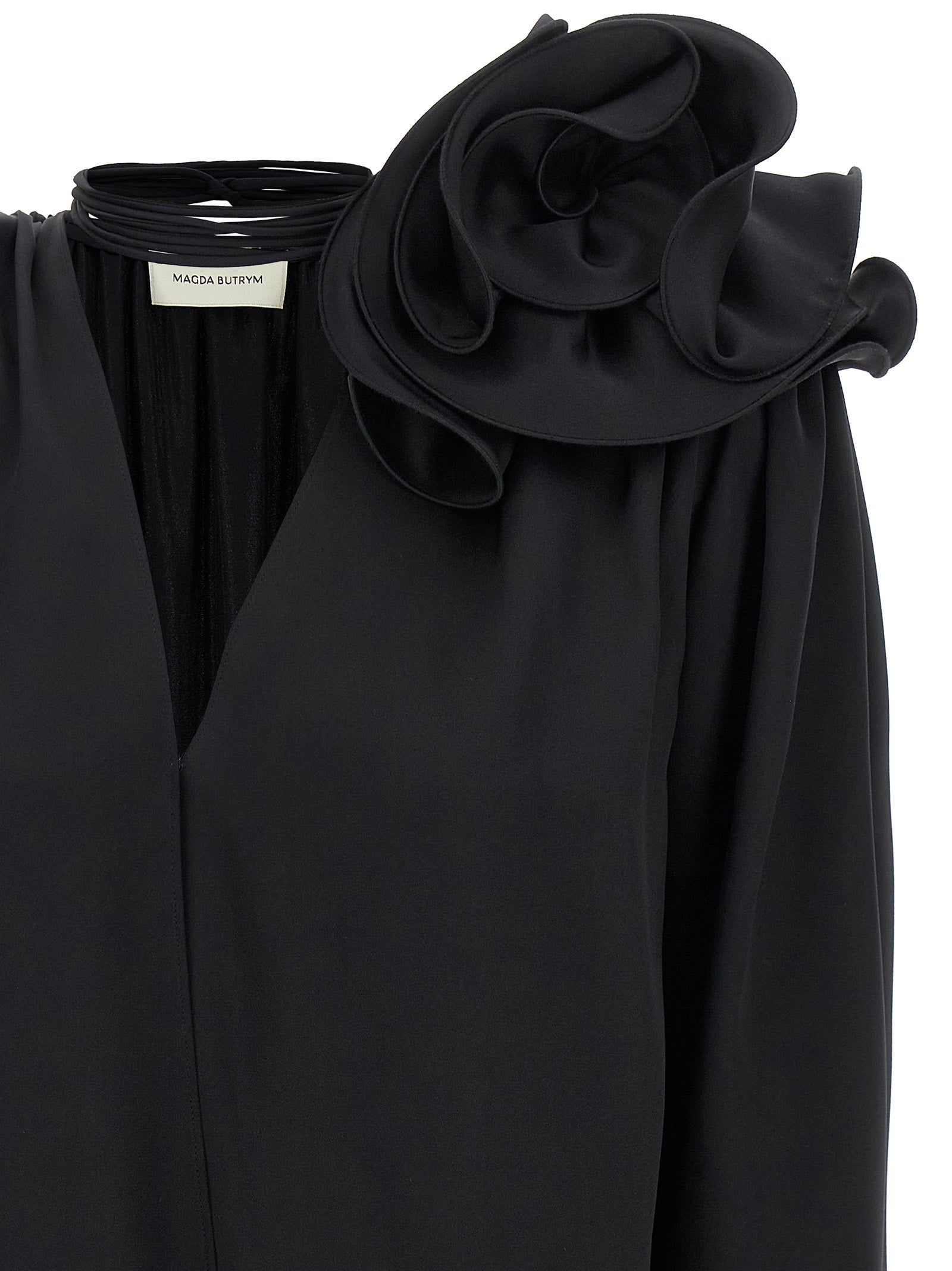 PF23 03 blouse Black Silk Shirt