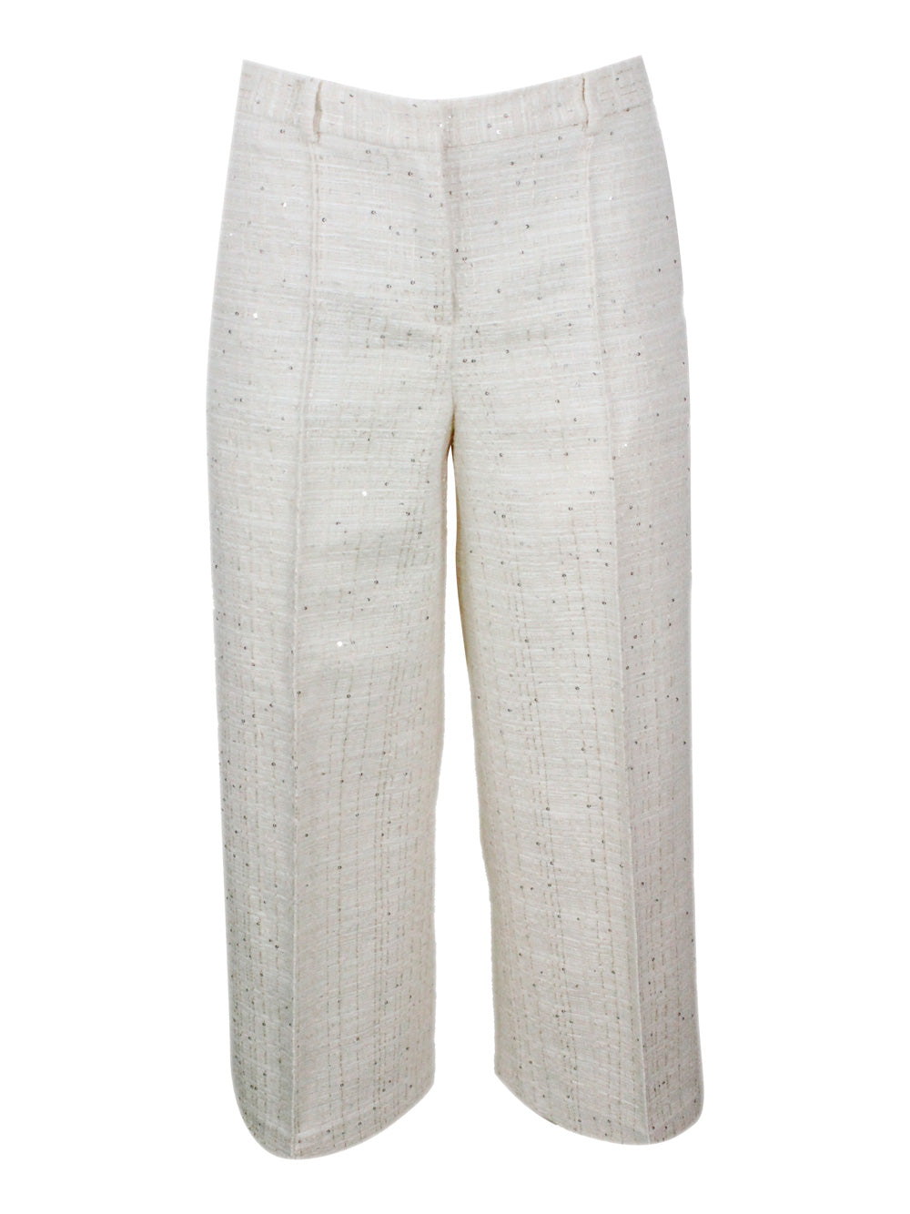 Eleventy Trousers Cream 72co 14pl 9vi 5pa