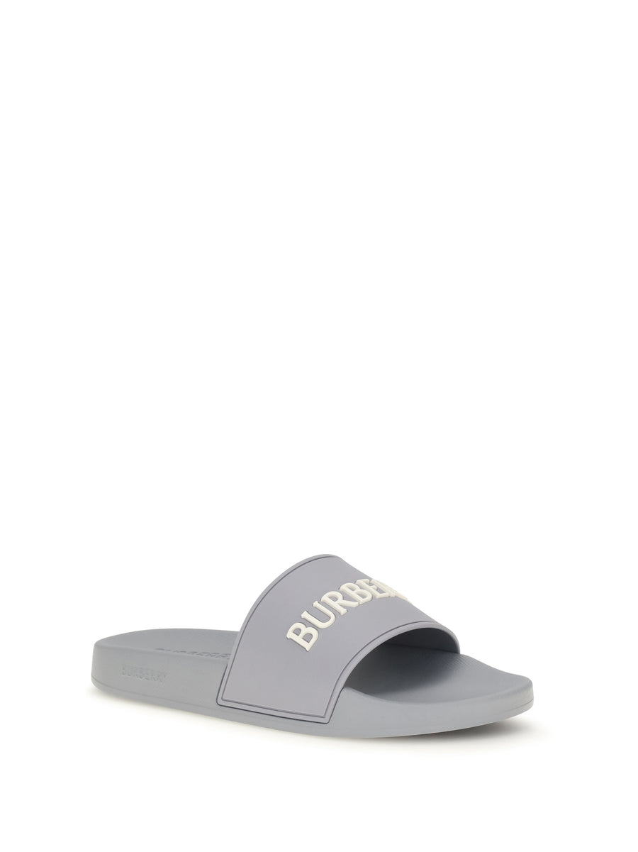 Slides Logo Marble Grey-Dove Beige Grey/dove Rubber Sandal