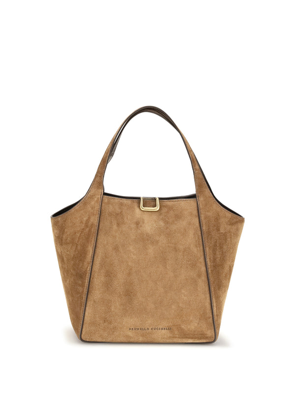 Small Sartorial Suede Bucket Bag Caramello Calf Leather Bos Taurus Shoulder