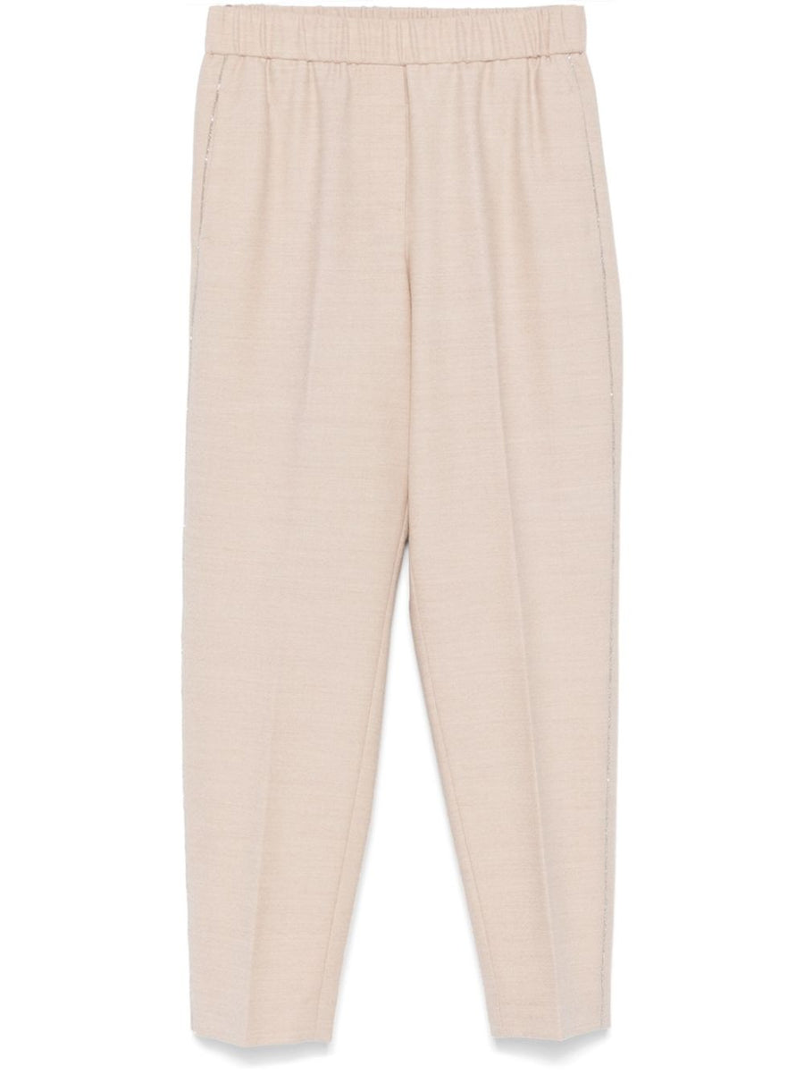 Peserico Outer: Virgin Wool 97% trousers in beige