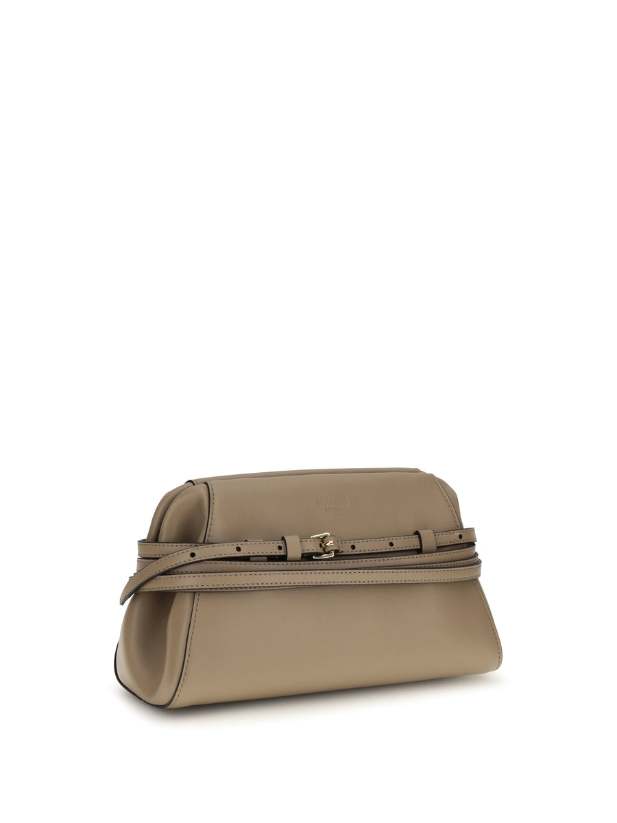 Clutch Belt-Detail Ecru Hircus Goatskin Shoulder Bags