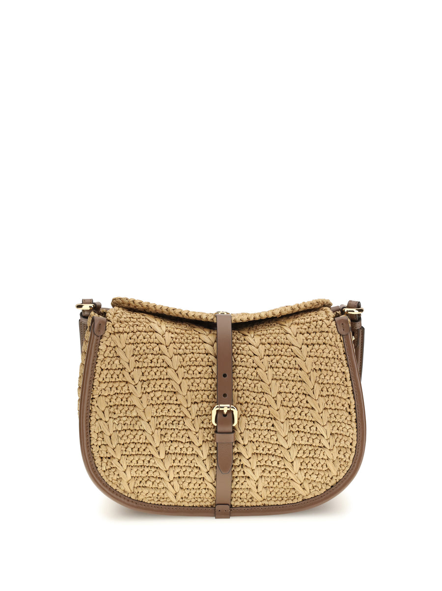 Etro 100% Raffia shoulder bag in beige