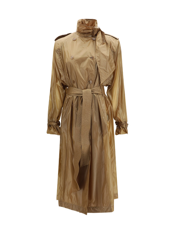 Saint Laurent 100% Polyamide trench coat in beige