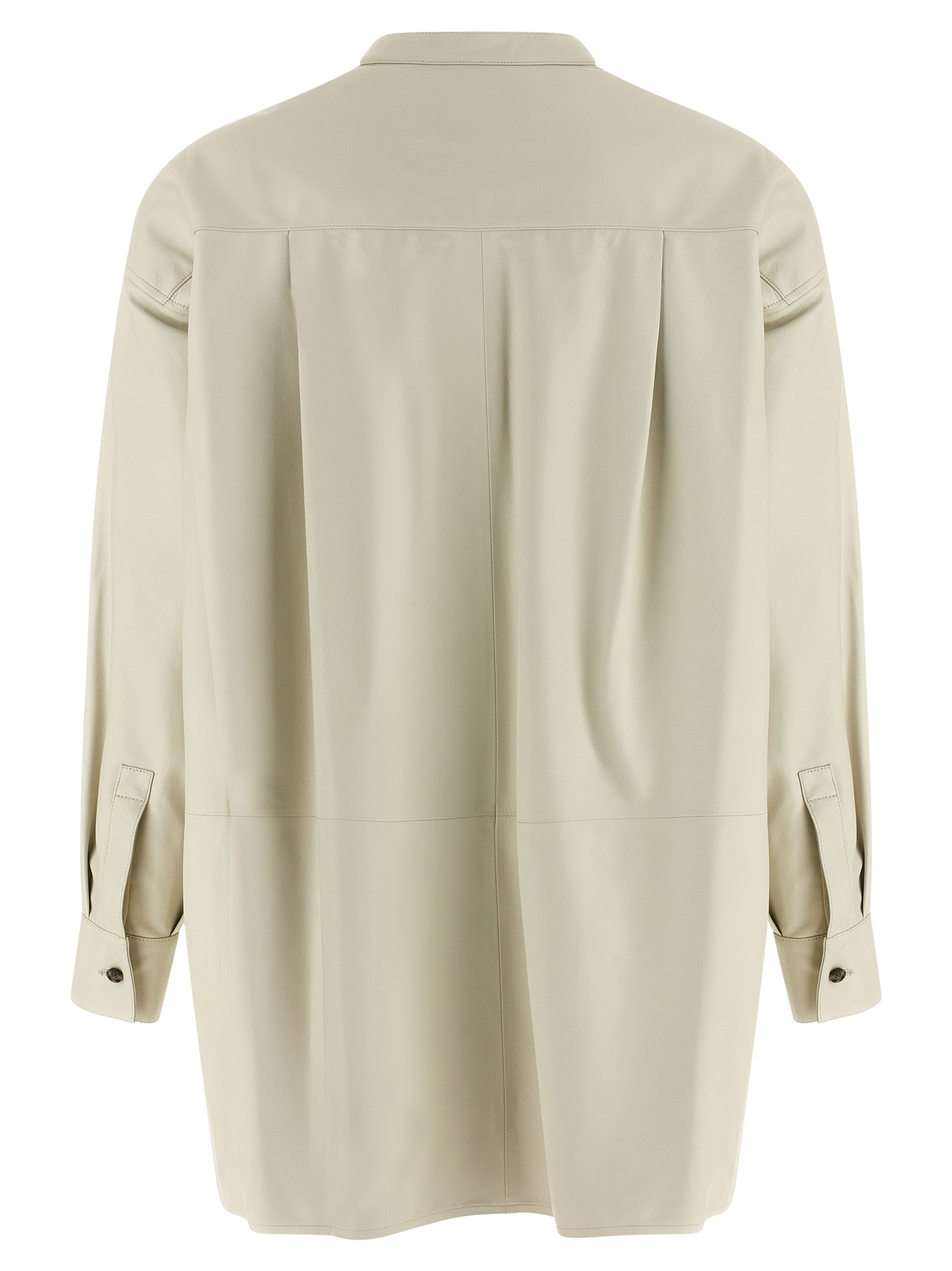 Leather shirt White Lamb (ovis Aries) Shirt, Blouse