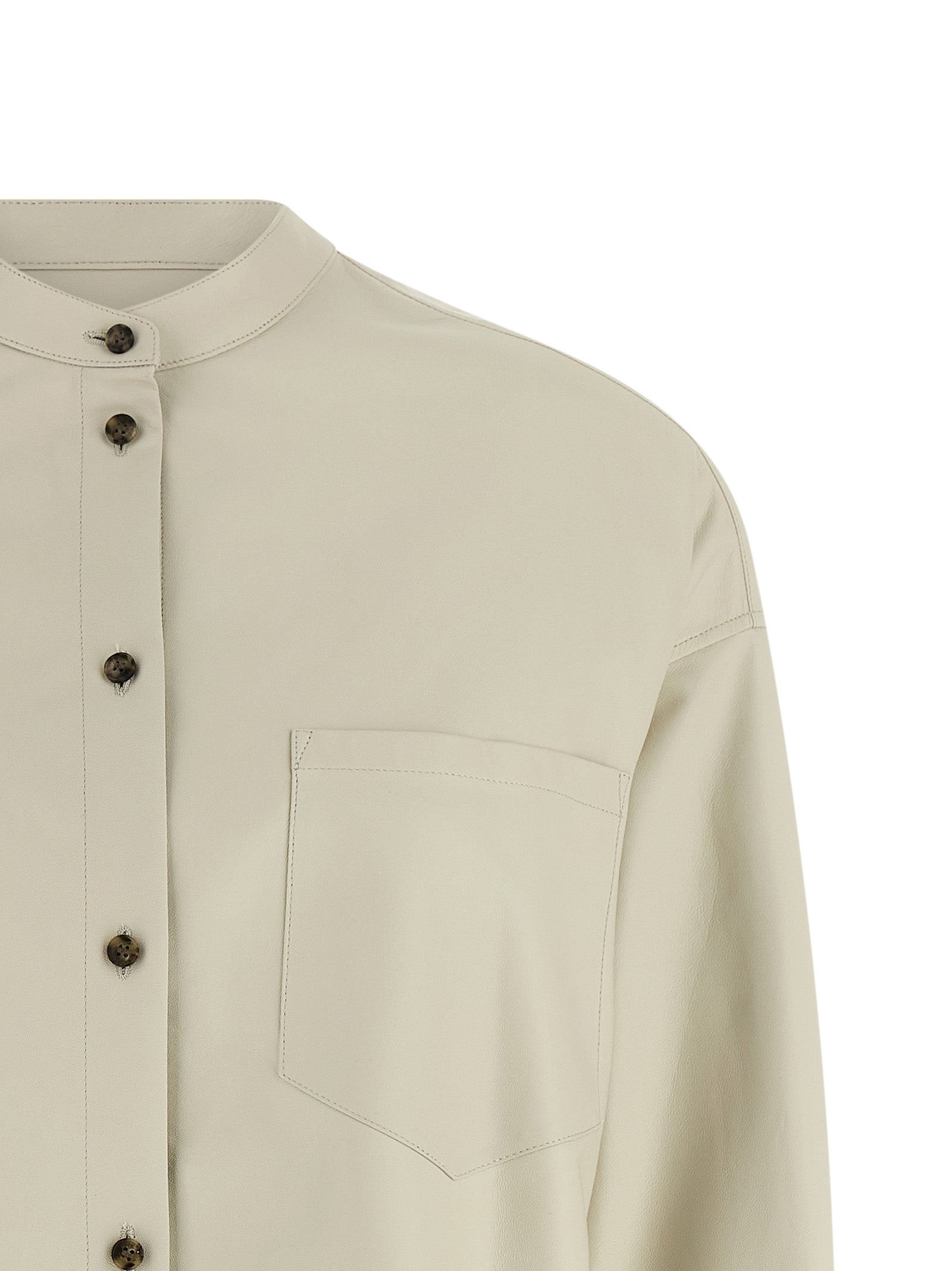 Leather shirt White Lamb (ovis Aries) Shirt, Blouse