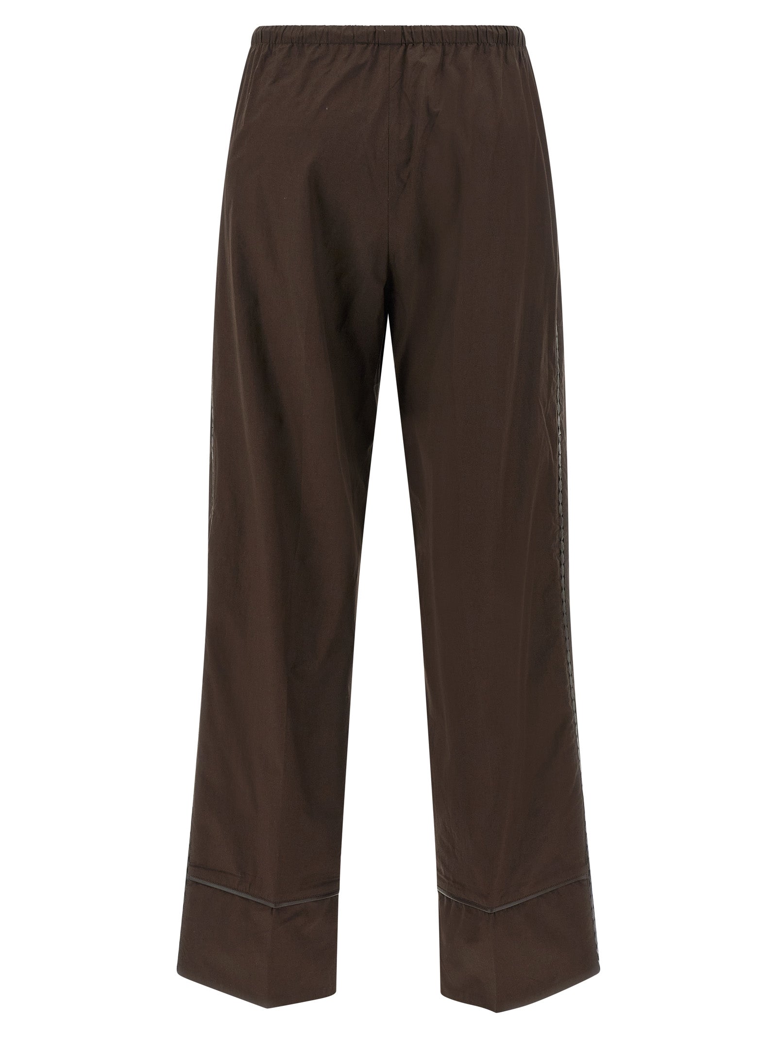 Leather insert pants Brown Cotton
