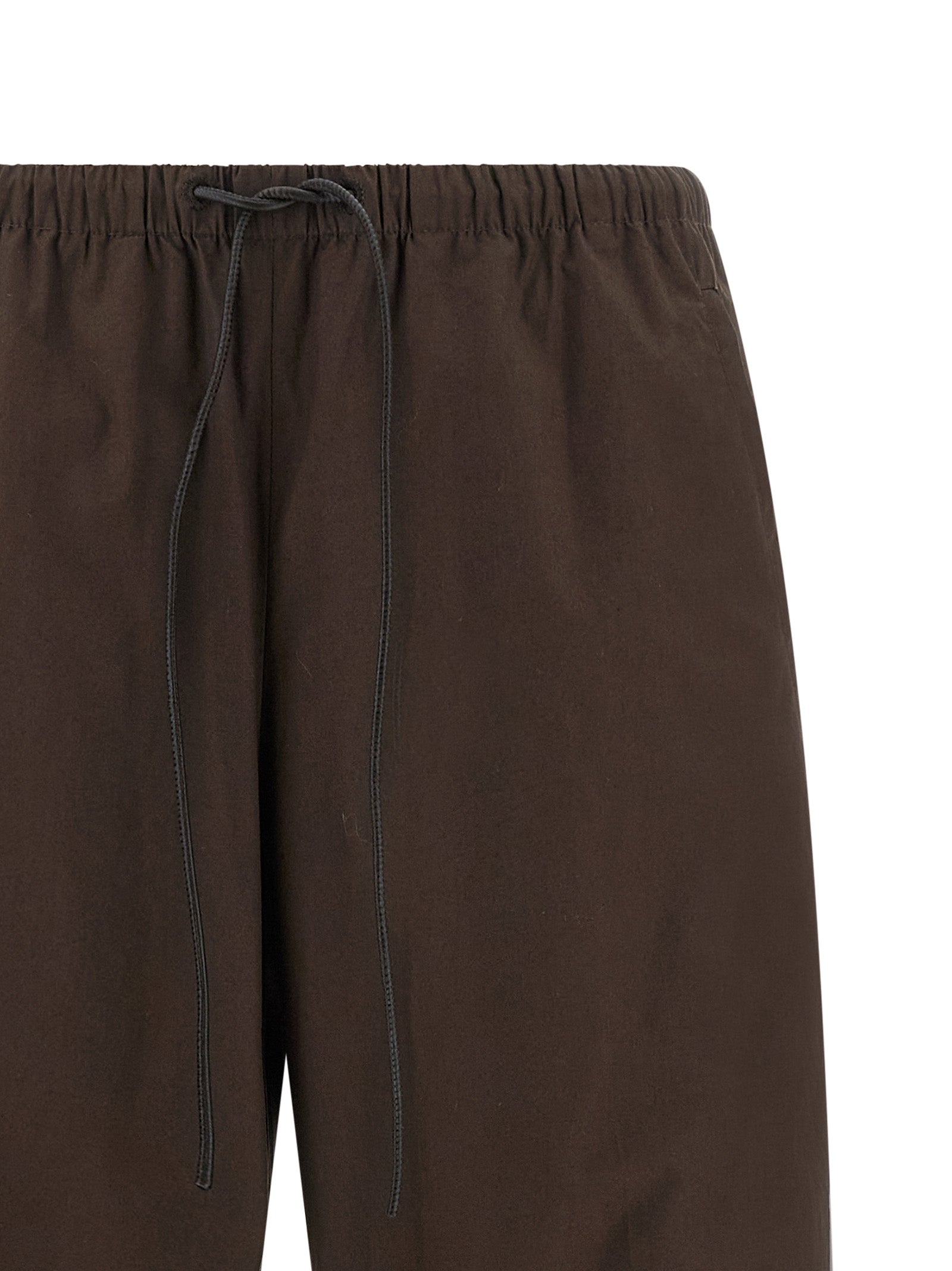 Leather insert pants Brown Cotton