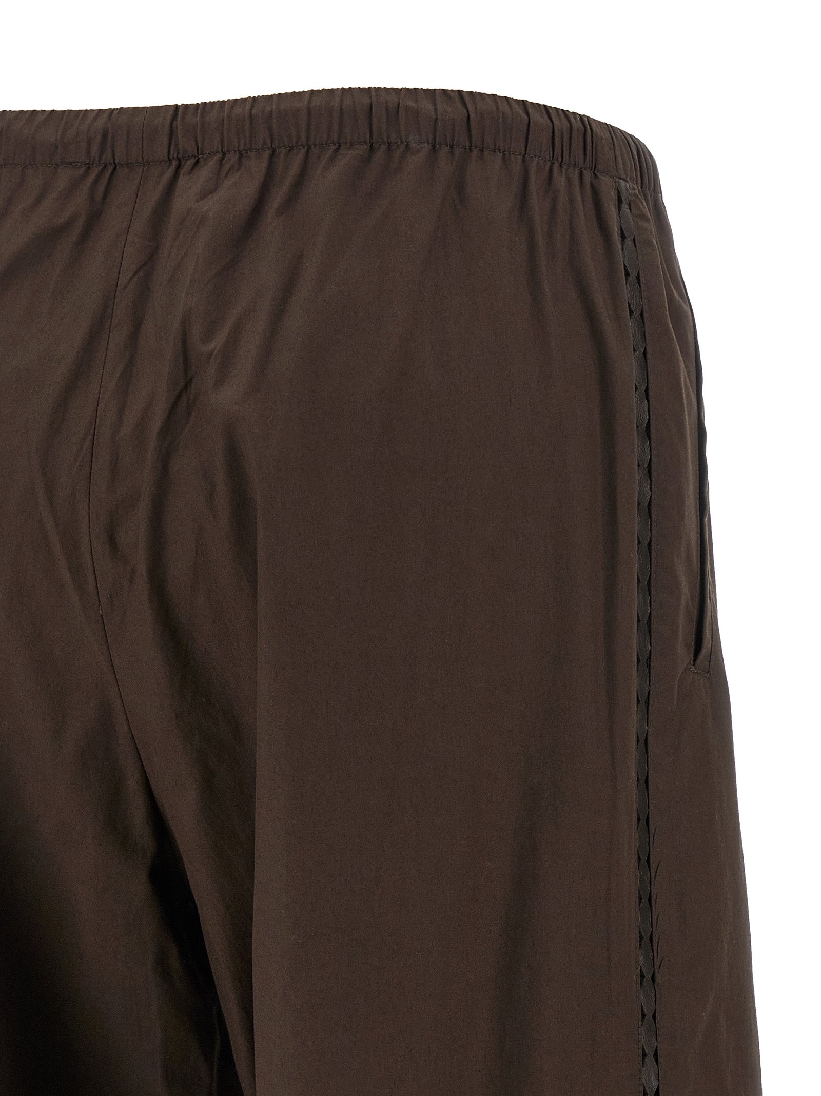 Leather insert pants Brown Cotton