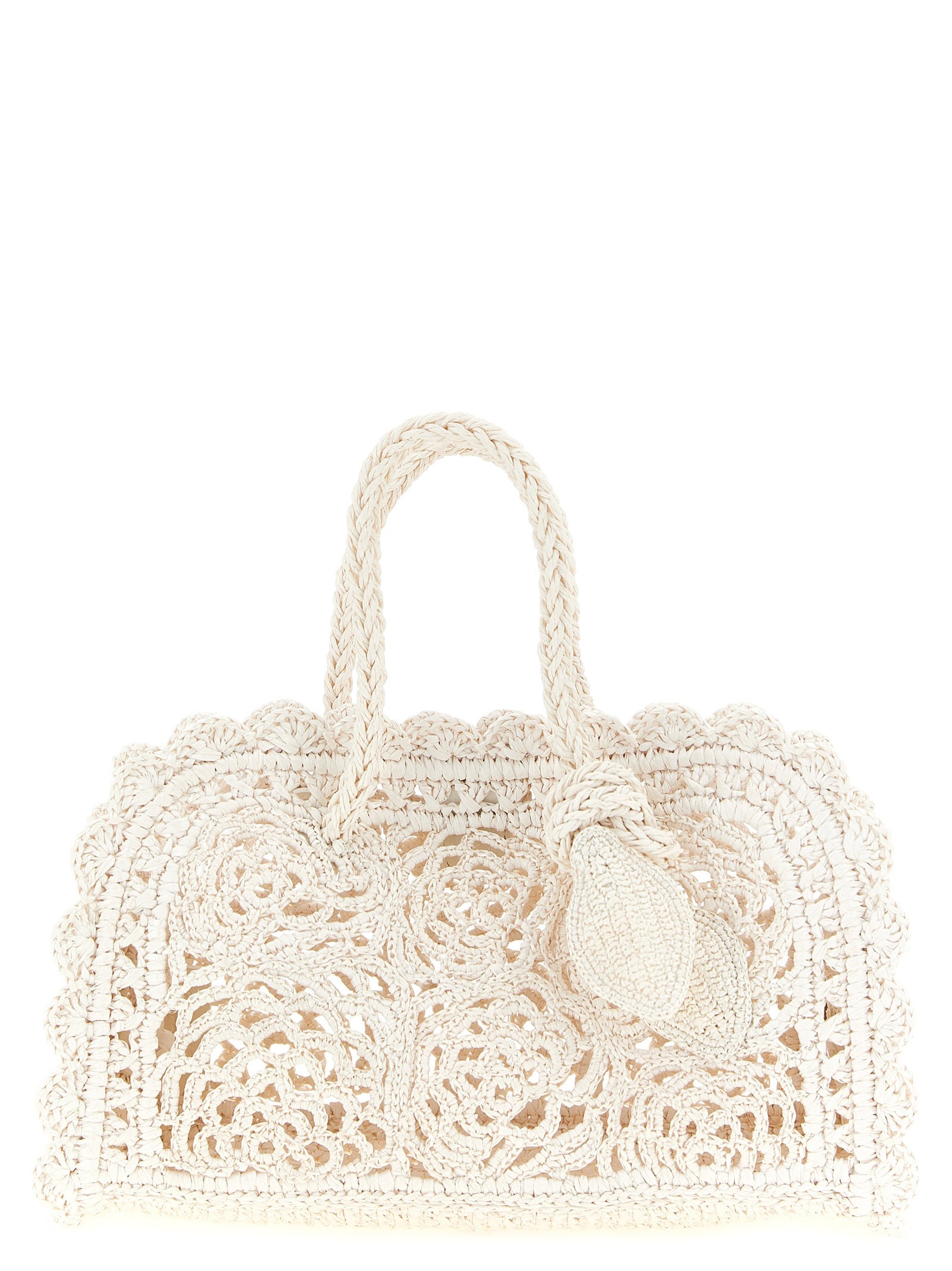 Le Petit Turismo Crochet Handbag White Polyamide Hand Bags