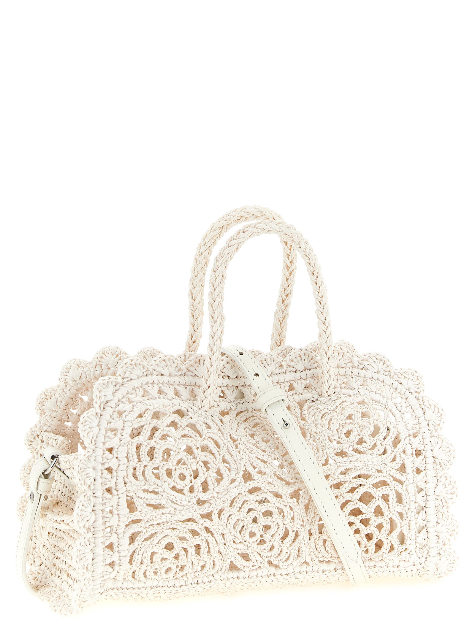 Le Petit Turismo Crochet Handbag White Polyamide Hand Bags