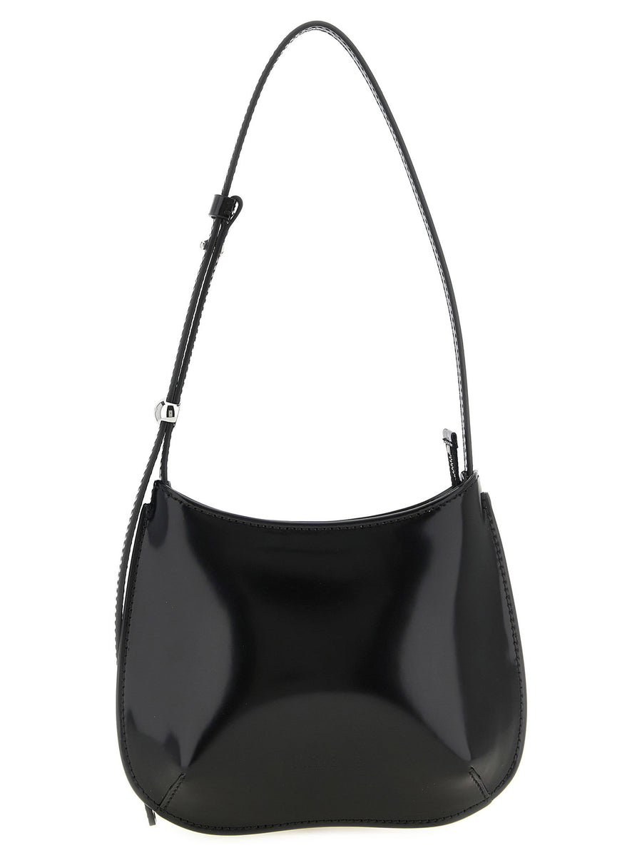 Jacquemus Glossy Leather Shoulder Bag — Black