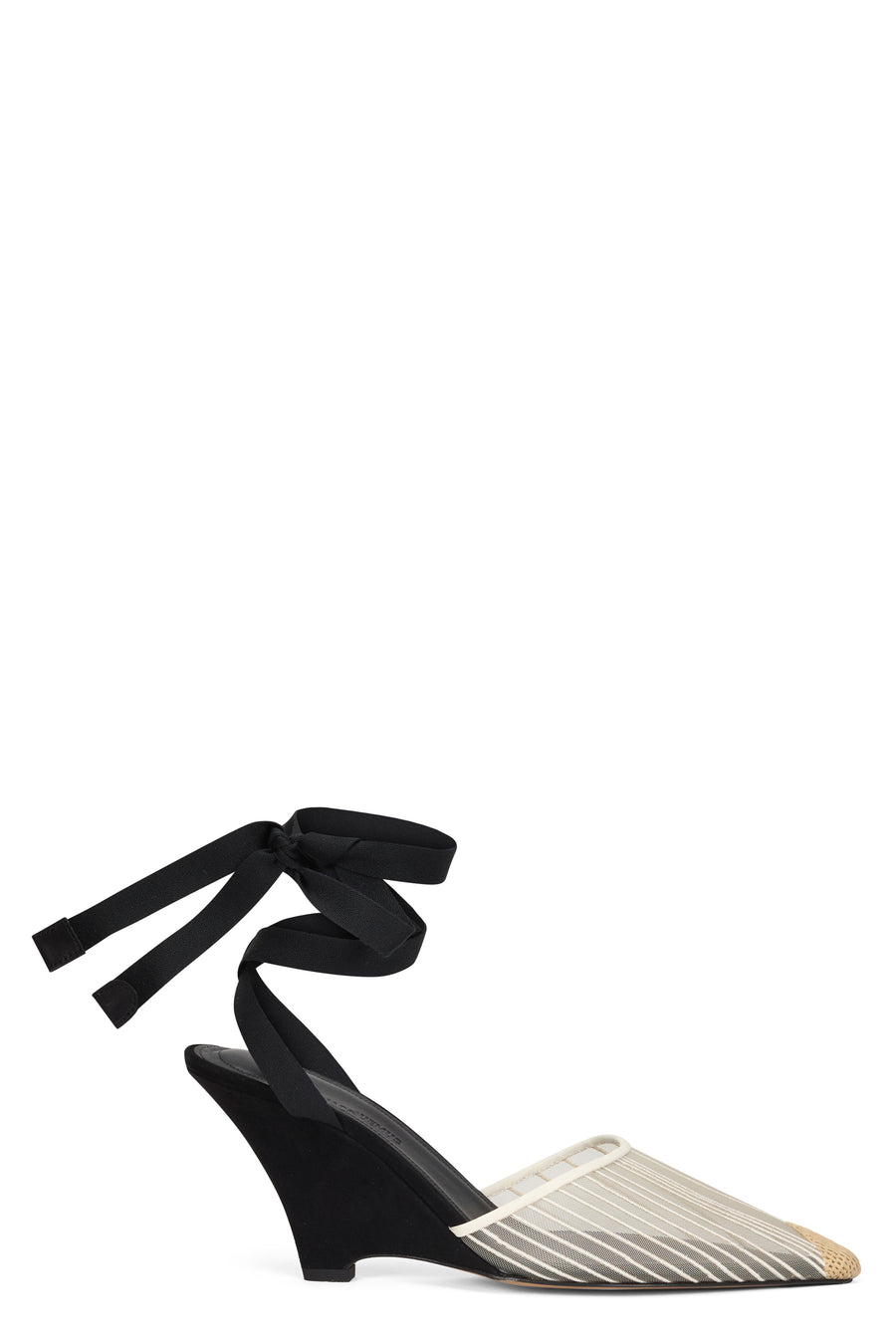 High-Heeled Sandals Ivory Cotton