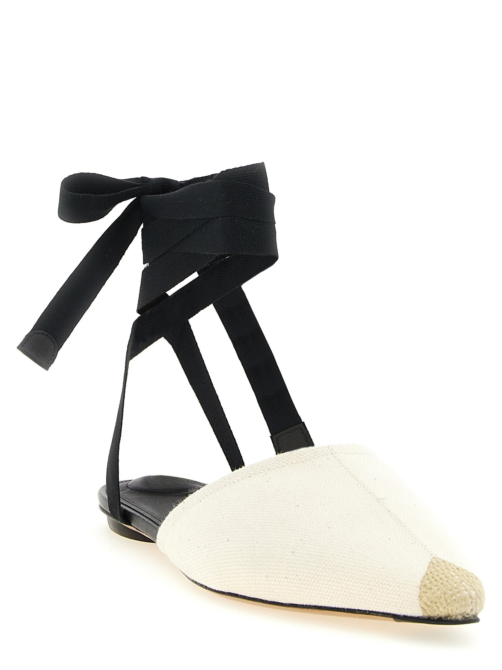 Les Sandales Espadrilles mules Beige Cow Leather (bos Taurus) Flat Shoes