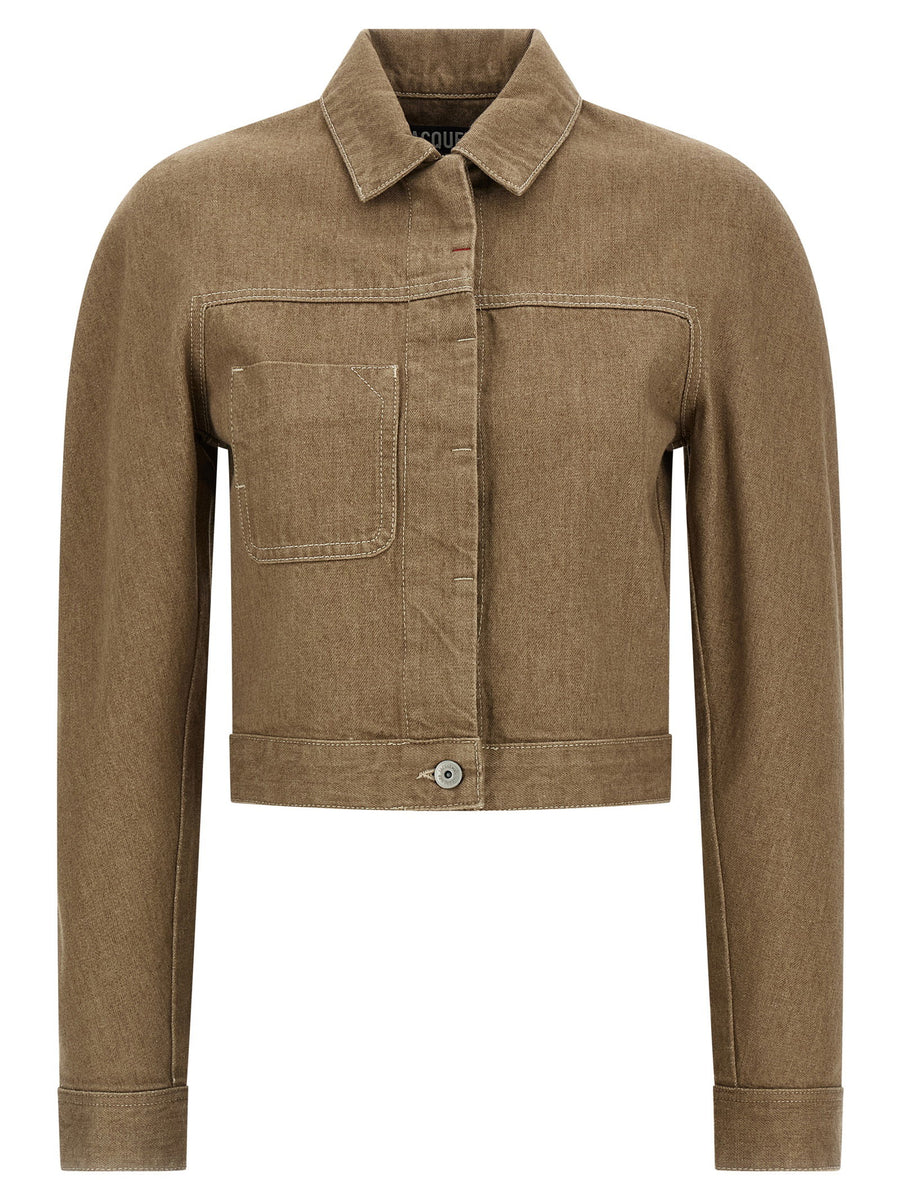 Jacquemus Cargo Denim Jacket — Taupe