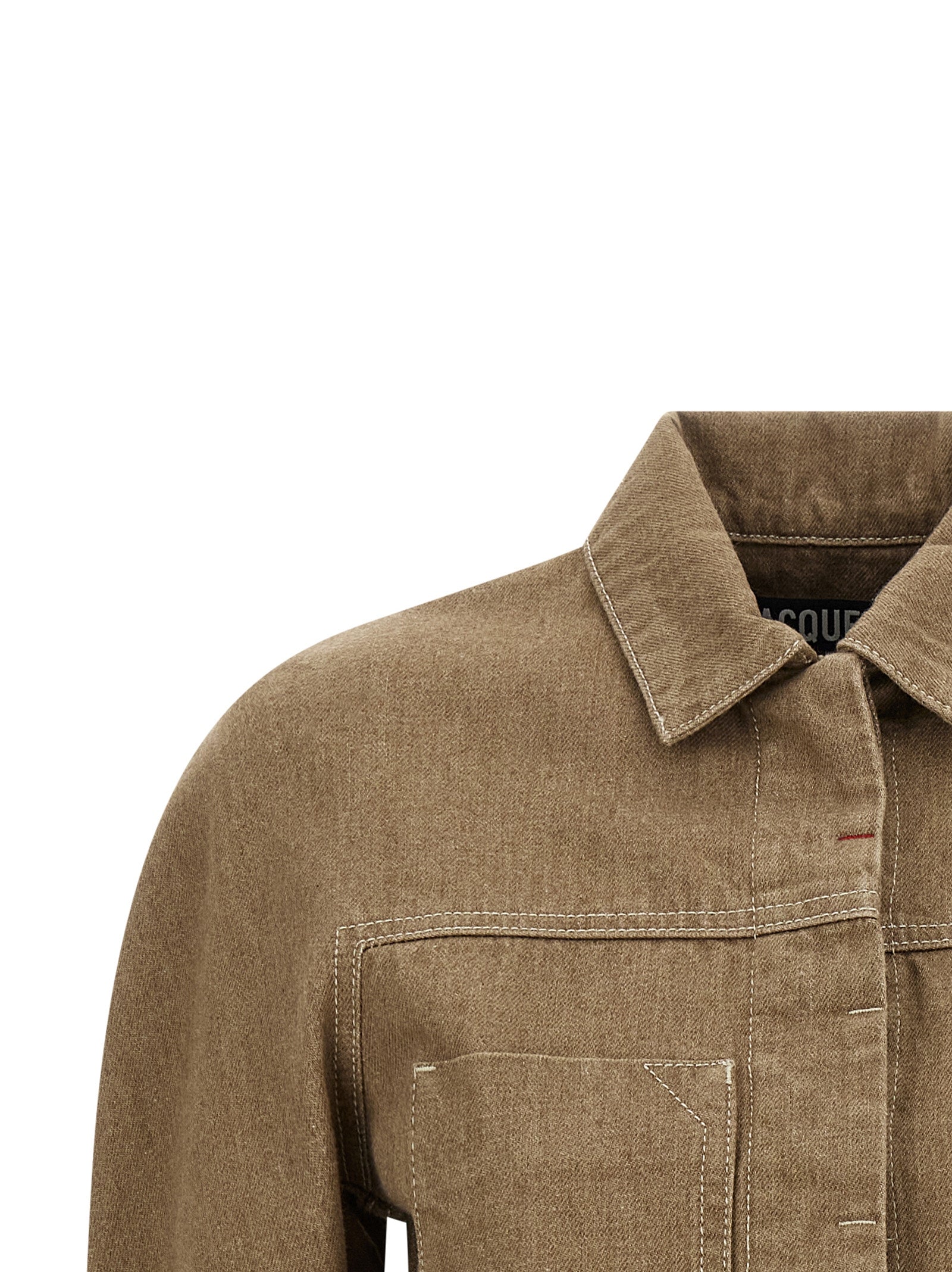 La veste ovalo cargo jacket Beige Cotton Down Jacket, Parka, Casual
