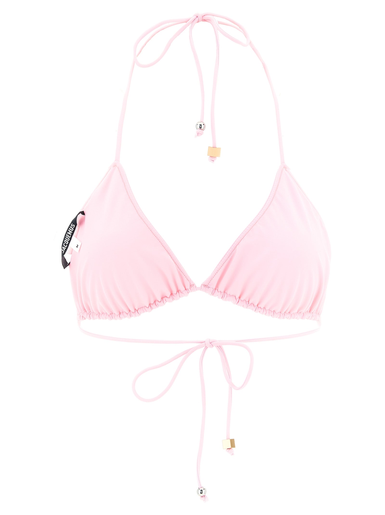 Le Haut De Plage Triangle Bikini Top Pink Polyamide Beachwear