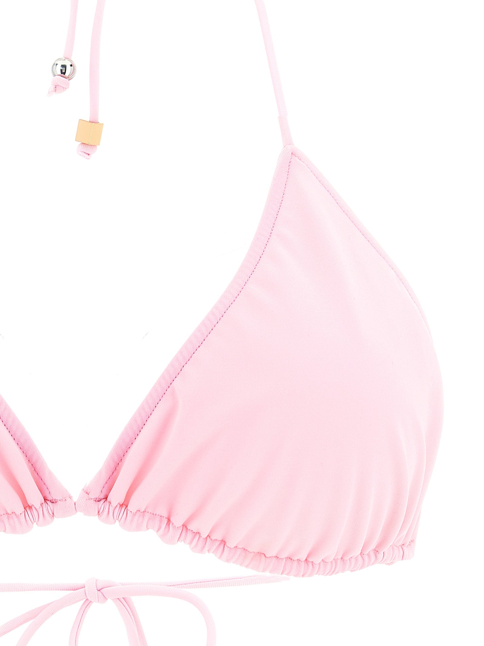 Le Haut De Plage Triangle Bikini Top Pink Polyamide Beachwear