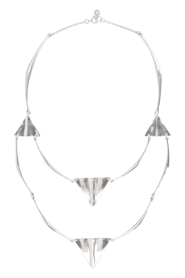 Blair Necklace With Triangular Pendants Silver Brass Necklaces