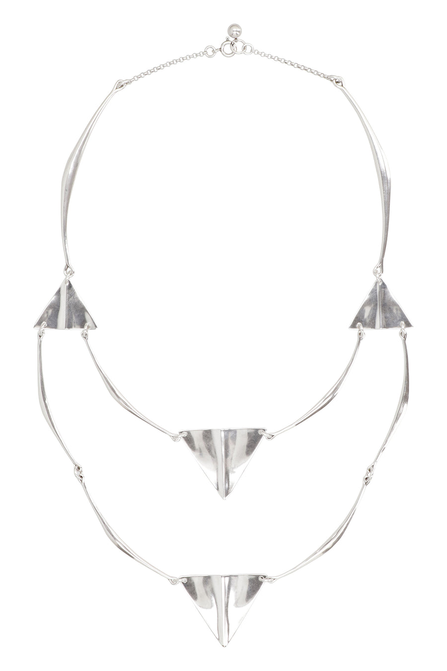 Blair Necklace With Triangular Pendants Silver Brass Necklaces