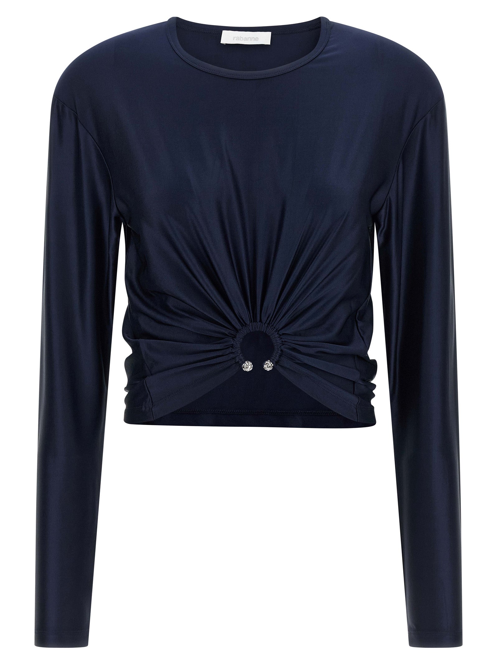 Piercing Detail top Blue Viscose Tops