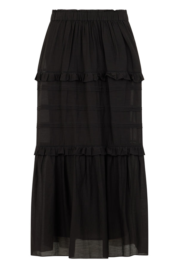 Long Skirt Black Cotton