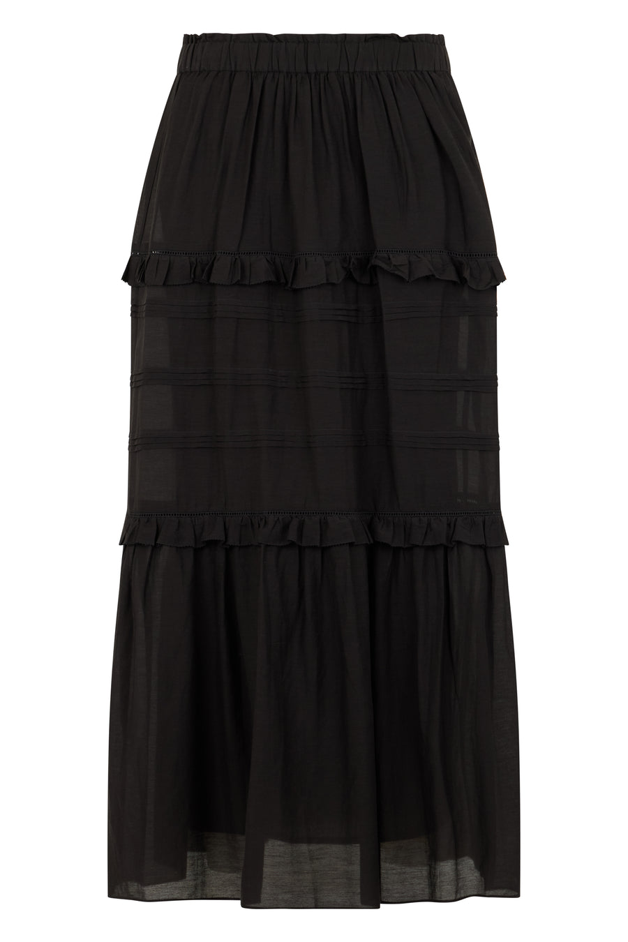 Long Skirt Black Cotton