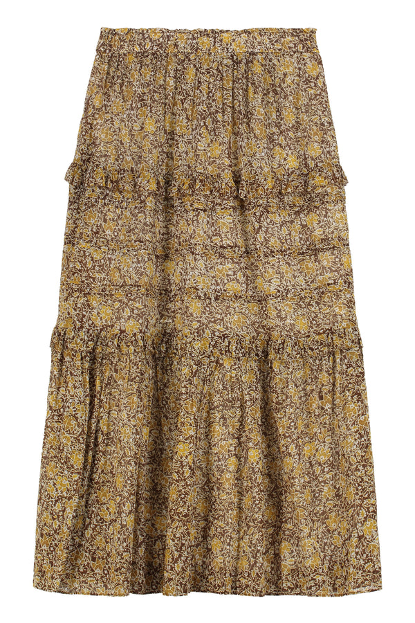 Floral Print Ruffle Skirt Cotton