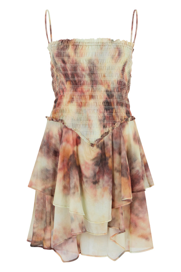Mini Dress Anka Printed Cotton Voile Multicolour