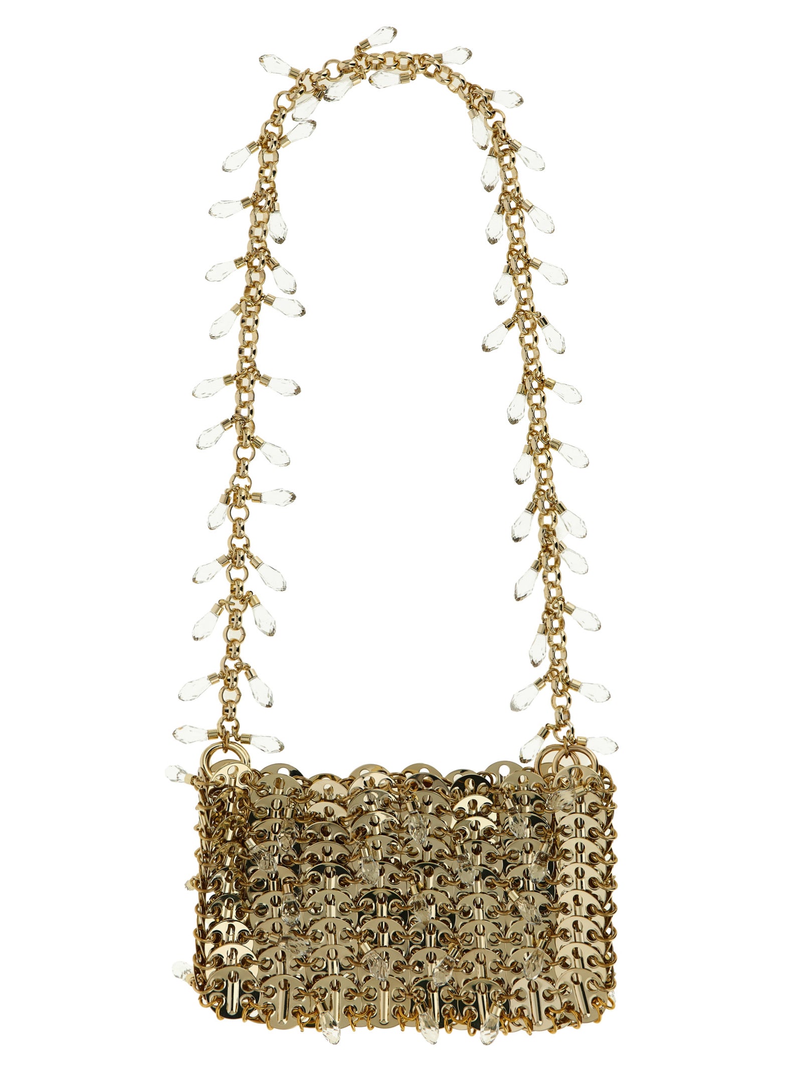 1969 Nano Crystal shoulder bag Gold Brass Glass Ac